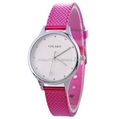 China 2018 new alarm style fashion woman PVC strap simple YOLAKO quartz wrist sports watch for sale