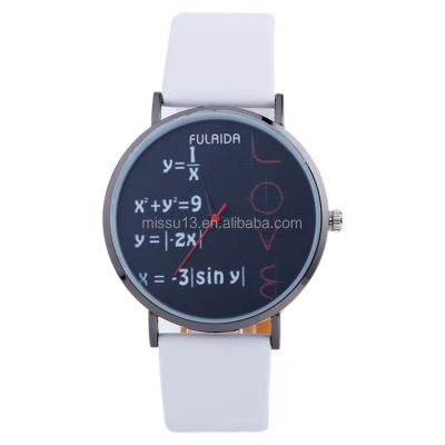 China 2017 New Style Water Resistant Love Mathematical Formula Leather Strap Quartz Watch for sale