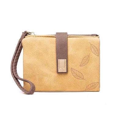 China Other NEW top selling simple style 2021 shortly three times small leather women wallet bags for sale