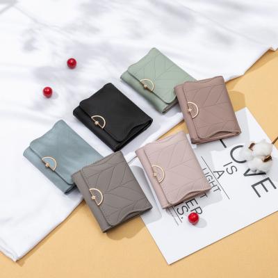 China 2021 NEW Style Simple Short Three Fold Top Selling Men Women Other Leather Wallet for sale