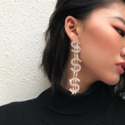 China Personality exaggerated earings for women 2021 personality exaggerated zircon earrings and alloy fashion earrings for sale