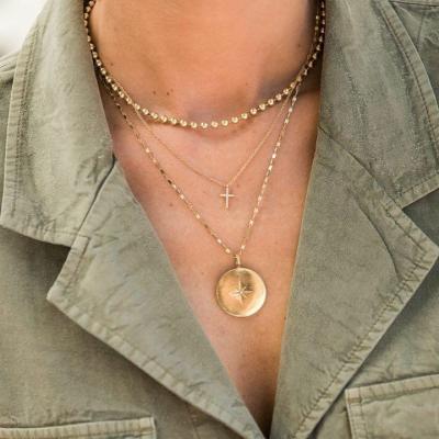 China Cheap Fashion Necklace 2018 Fashion Women Cross Choker Gold Pendant Necklace for sale