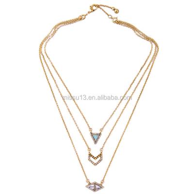 China Cheapest 2017 fashion necklace turquoise wholesale crystal lady figure chocker jewelry irregular geometric necklace for sale