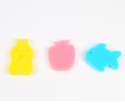 China EXFOLIATE Little Cute Newborn Animals Cartoon Cute Baby Supplies Non-slip Bathing Sponge Protective Holder for sale