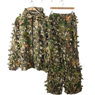 China Hooded / Plus Fat Big Size Jungle Camouflage Ghillie Suit For Hunting Outdoor 3D Leaf Camouflage Geely Suit for sale