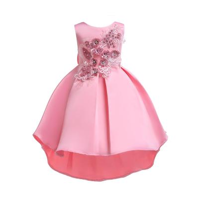 China Blue Princess Dress Vestidos Niñas Robe Noel Vestidos De Niñas o-Neck Girls Dresses Kids Flower Dress Princess Costume for sale