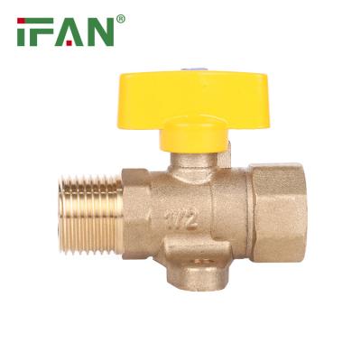 China IFAN PEX Pipe Butterfly Handle Gas Ball Valves Gas Control Valve General Female Male Threaded Brass Valve for sale