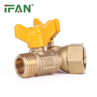 China General Ifan China Manufactured Plumbing System Gas Ball Valve Gas Valves Home Natural Brass Ball Valve For Pex Pipe for sale