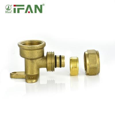 China Joining Pipe Lines IFAN Wholesale 16mm Pex Brass Fitting For Underfloor Heating Pipe Brass Compression Fitting Pex Fittings Used In Gas Pipe for sale