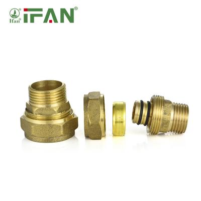 China IFAN China Wholesale Brass Pipe Fittings and Pipe Fittings Pex Compression Joining Lines for Use at Gas Pipe Fittings for sale