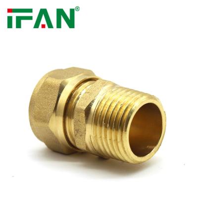 China Wholesale High Quality Ifan China Pex Pipe Fit Natural Gas Joint Lines Quick Connect Brass Compression Fitting for sale