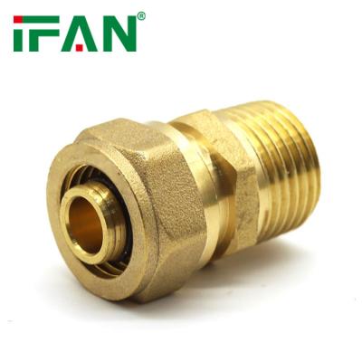 China Joining Pipe Lines IFAN Wholesale Price Pex Fittings Male Thread 16-32mm Brass Compression Fitting for sale