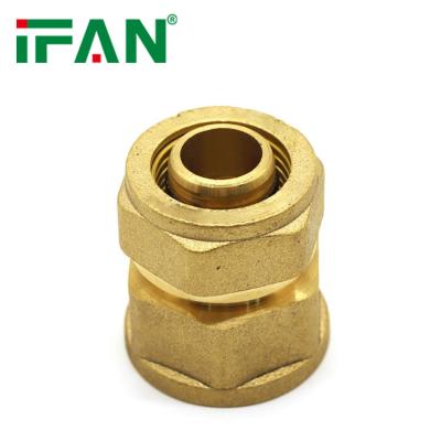 China Joining Pipe Lines IFAN Professional Plumbing Fittings Pex Brass Color Or Customized 16-32mm Pex Fittings Brass Compression Fitting for sale