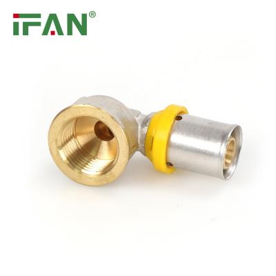 China Joining Pipe Lines IFAN Factory Supply Custom Color Pex Gas Pipe Join 16-32mm Pex Pipe Fitting Elbow Pex Press Fittings Brass Fittings for sale