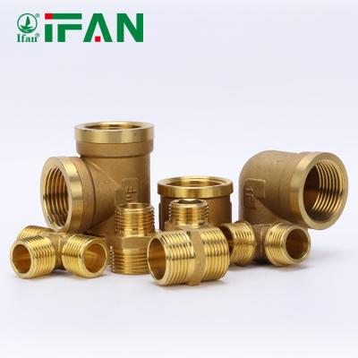 China Joining Pipe Lines IFAN OEM ODM China Factory Brass Water Pipe Fittings Lead Free Brass Fittings Brass Pipe Fittings for sale