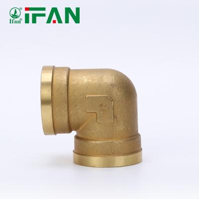 China Joining Pipe Lines Ifan ODM Manufacturer Copper Brass Elbow Custom Brass Fitting Hot Sale Brass Plumbing Fixture for sale