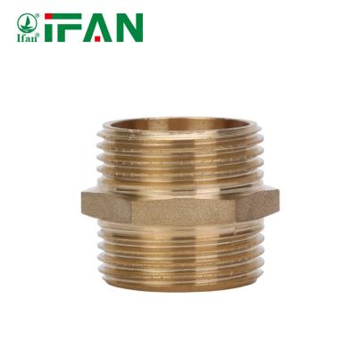 China Joiner Pipe Lines IFAN Factory Wholesale Copper Fittings Plumbing Nipple Brass Fitting Brass Fitting for sale