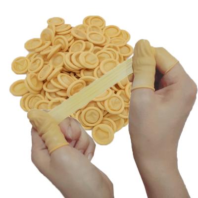 China New Anti-Slip Dust-Proof Latex Anti-Static Finger Covers ESD Yellow Beige Anti-Static Finger Cradles for sale