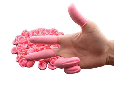 China Factory Direct Sale Nitrile Anti-Slip Finger Sleeve Clean Room Gloves Latex Finger Cradle Pink for sale