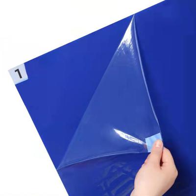 China Hospital Can Tear 26*45 Blue Foot Dust Pad Sticky Dust Pad 66x115cm Clean Room for sale