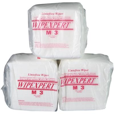 China M-3 Clean Room Wip 25cm*25cm Viable Industrial Cleanroom Wipeipe Lint Free Lint Free Nonwoven White Paper for sale