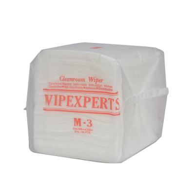 China Cleanroom M-3 Cleanroom Wiper Paper Wipes100% Polyester 35gsm Dust Proof 25cm x 25cm Sustainable for sale