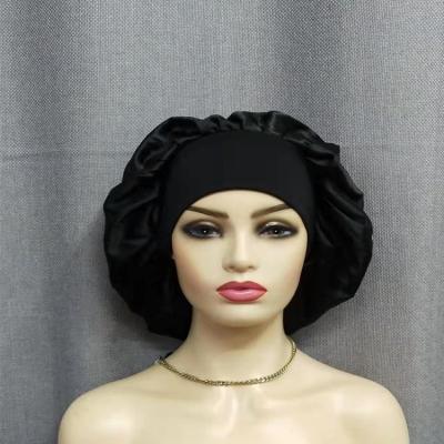 China Hot Sale Turban Satin Sleep Hood Hats Soft And Smooth Hat With Wider Band Hood For Women for sale