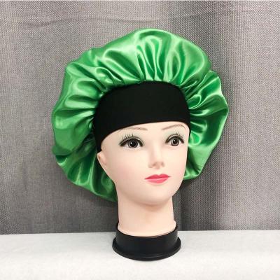 China Wide Band Braids Hood New Color Satin Soft Premium Satin And Wide Band Sleep Cap for sale