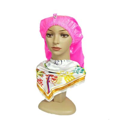 China Sustainable Hot Sale Long Shower Caps For Women Reusable Waterproof Bathing Hood For Long Curly Hair for sale