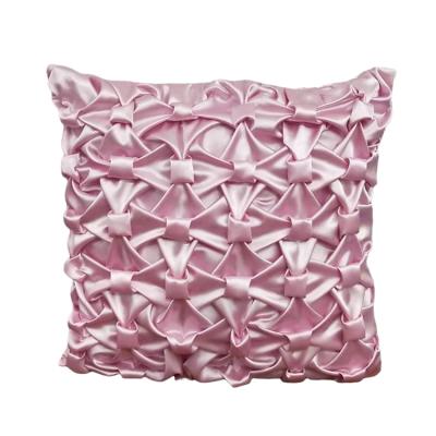 China Wholesale Fashion Anti Dust Mite Cover Satin Silk Pillow Case For Sofa Luxurious Home Square Tiles Pillowcases for sale