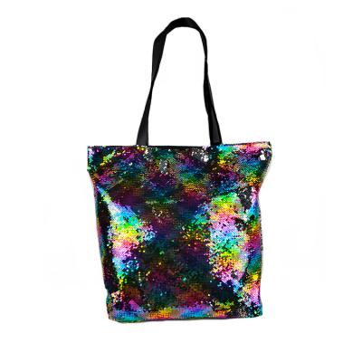 China Facorty New Custom Travel Fashion Sequin Shopping Bags Cotton Canvas Handled Outdoor Shopping Bag for sale