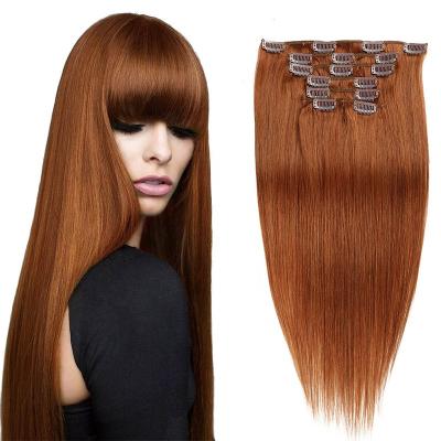 China Silky Straight Wave Hair Clip In Fringe Extensions 100% Bone Hair Extensions Virgin Stats Clip Hair Color for sale