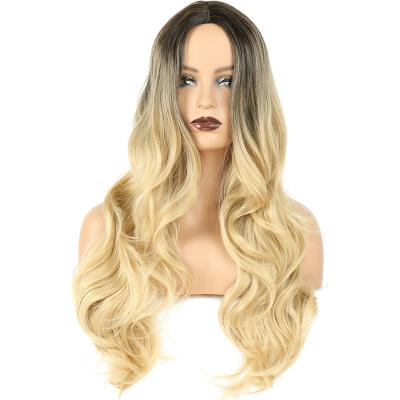 China Long Curly Hair Long Hair Wigs Size Wave COS Golden Natural Korean Korean Female Face Plus Round Big In The Long Full Headpiece for sale