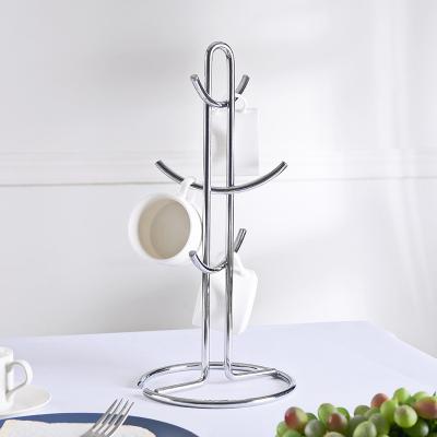 China Kitchen Organizer Metal Wire Coffee Tea Cup Holder Stocked Cup Tree Holder for sale