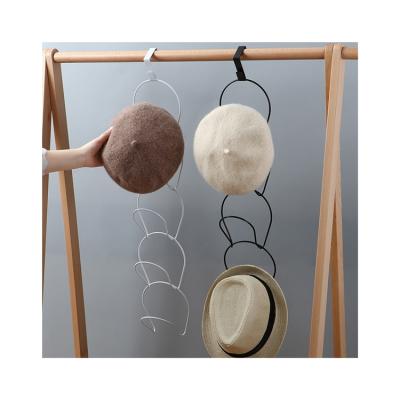 China Professional Wall Mounted Iron Wire Mounted Easy Assembly Hat Rack Baseball Hats Easy Organizer For Door for sale