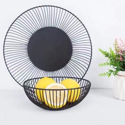 China Latest Viable Round Iron Mesh Storage Basket Kitchen Custom Fruit Basket for sale