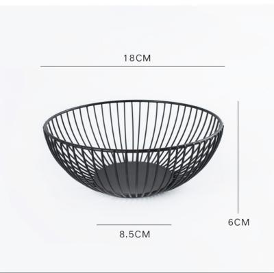 China Nordic Style Metal Wire Fruit Bowl Storage Organizer Iron Art Fruit Storage Basket Viable Selling for sale