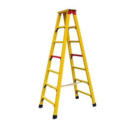 China Telescopic Ladder Contemporary FRP Insulated Fiberglass Insulated Ladder 4step 5step 1.5M 2M Double Use Herringbone Ladder for sale