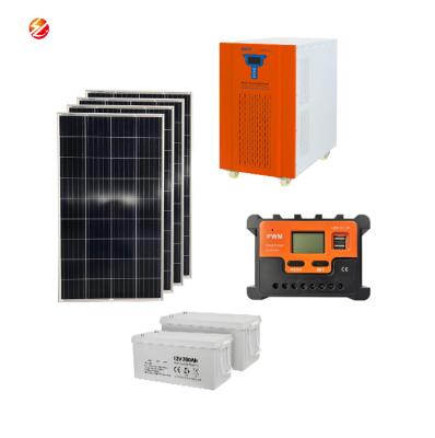 China Villa home solar power supply system 3kw 5kw 10kw 15kw 20kw solar panel inverter solar battery environmental protection energy for sale