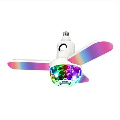 China RGB Music Light Bulb Bedroom Bluetooth Music Player Light Disco Music Light Party LED Bule 40w Fan Remote Control Dimming for sale