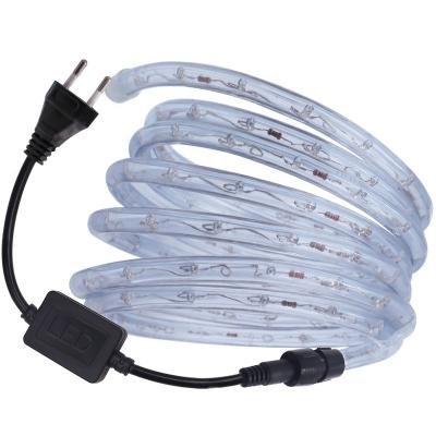 China Energy Effiency 13mm Round Two Wire Rope 220V IP68 Waterproof Flexible Led Strip RGB Light Warm White for sale