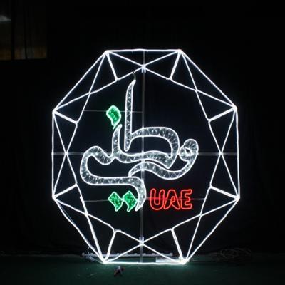 China Outdoor Decoration LED Pattern Neon Pole Light For UAE National Day Project Decoration for sale