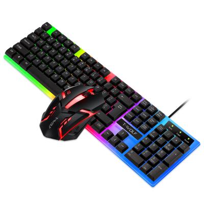 China Waterproof Game Kit Set Combo RGB LED Computer Computer Keyboard and Mouse for sale