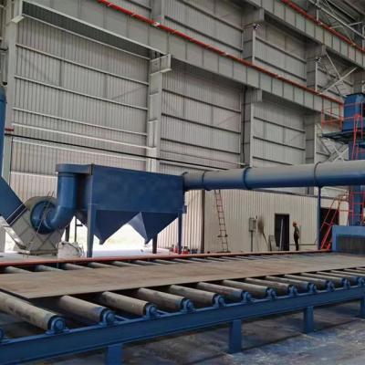 China Building Material Shops Flexible Steel Structure H Beam Shot Blaster Retaining And Painting Line For Different Steel Profiles for sale