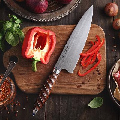 China Disposable M390 Powder Steel Kitchen Chef Knife With Deluxe Material Handle for sale