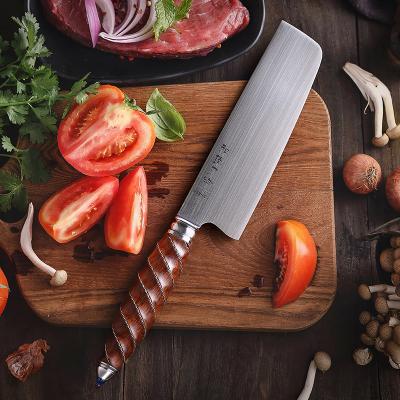 China Disposable M390 powder steel kitchen nakiri knife with luxury material handle for sale