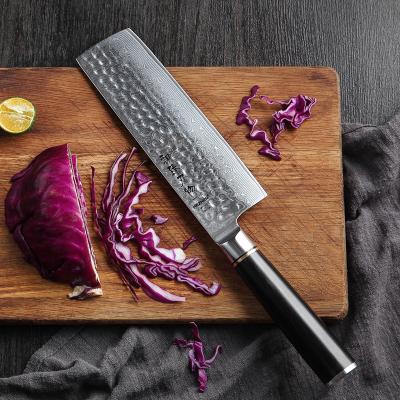 China Professional Stocked 6.8 Inch Damascus Nakiri Steel Kitchen Cutting Knife for sale