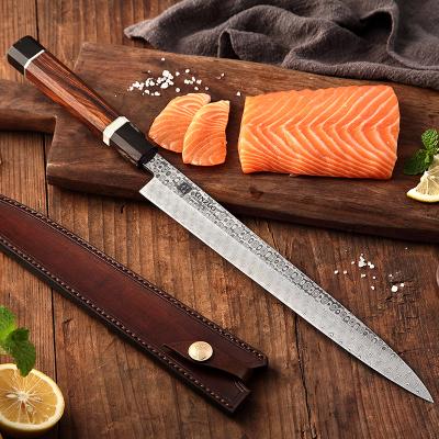 China S-F270 270mm Full Damascus High Carbon Stocked Sashimi Sushi Japanese Kitchen Knife for sale