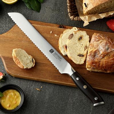 China Sharpest Viable 9 Inch Stainless Steel Kitchen German Bread Knife for sale