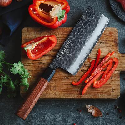 China Disposable high carbon plated stainless steel with 10Cr core 8 inch high carbon steel kitchen chef nakiri knife for sale